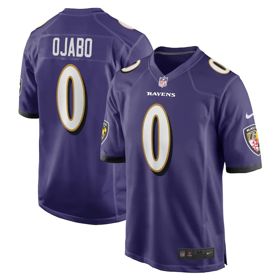 Men Baltimore Ravens 0 David Ojabo Nike Purple 2022 NFL Draft Pick Player Game Jersey